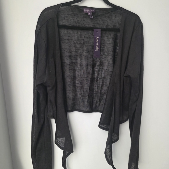 long tall sally Sweaters - Long Tall Sally Elegant Black The Front Cover Up Xl